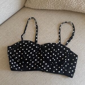 Millau Black and White Polka Dot Crop Top